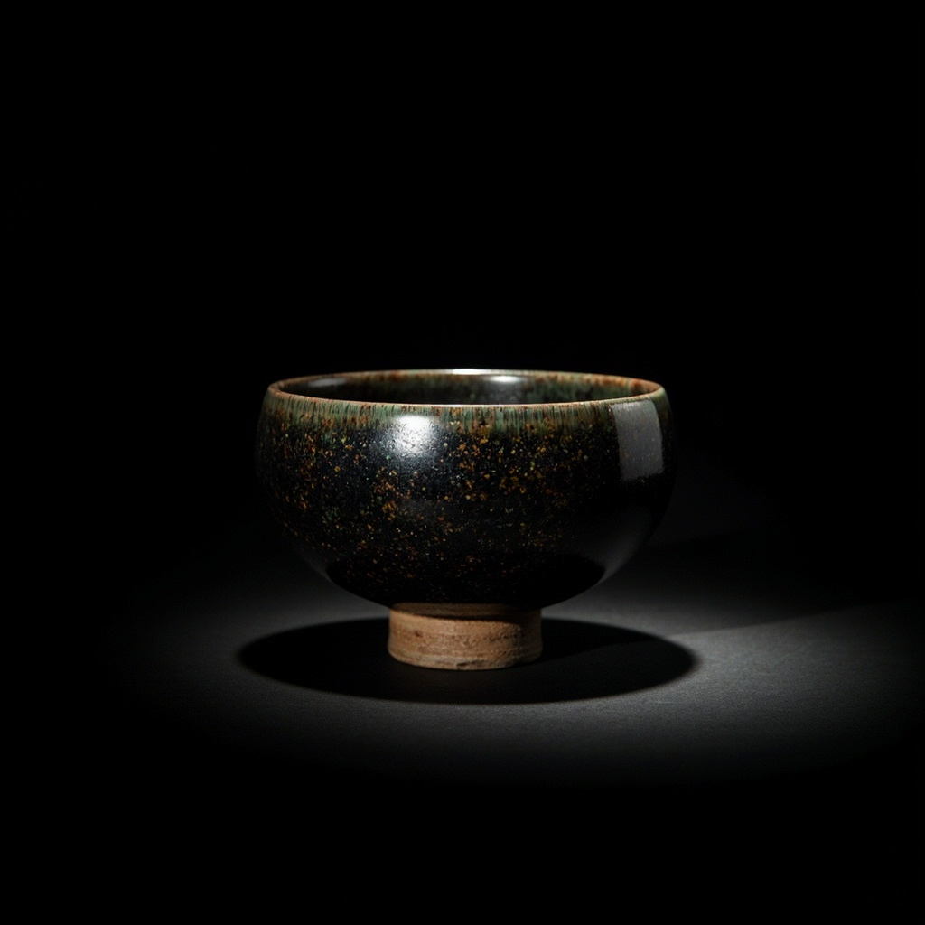 Dark glazed Jianzhan tea bowl